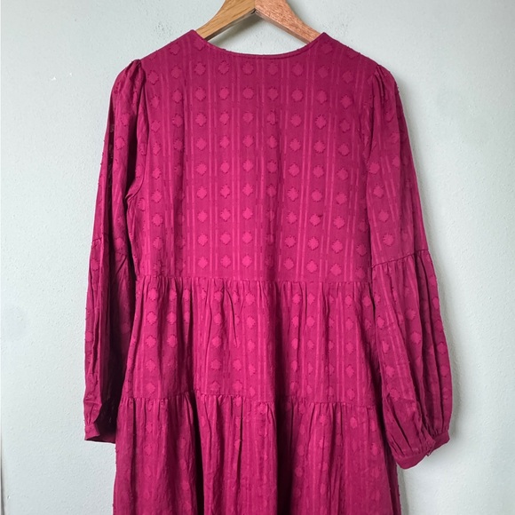 NWT‎ Anthropologie Viola Tiered Button Front Maxi Dress in Plum Size Medium - Picture 7 of 13